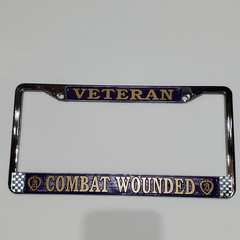 VETERAN COMBAT WOUNDED License Plate Frame